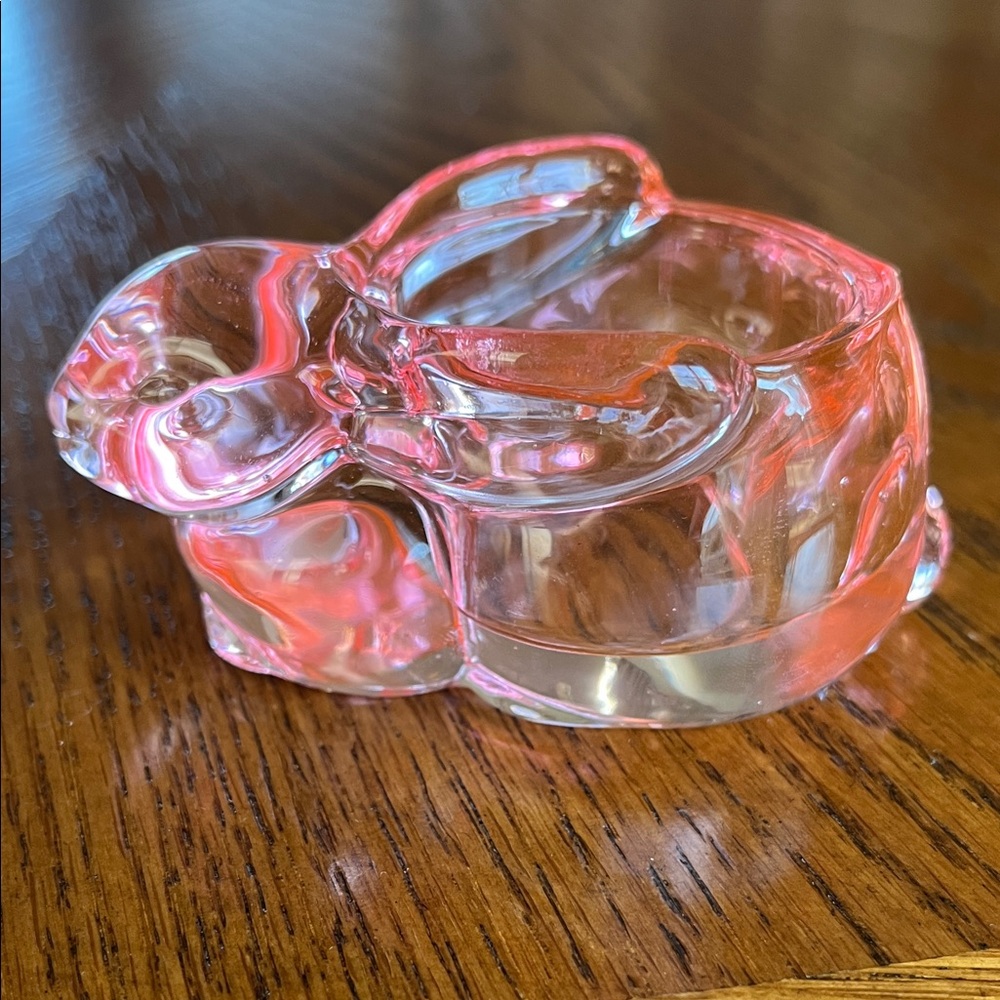 Pink Glass Bunny Tealight Holder